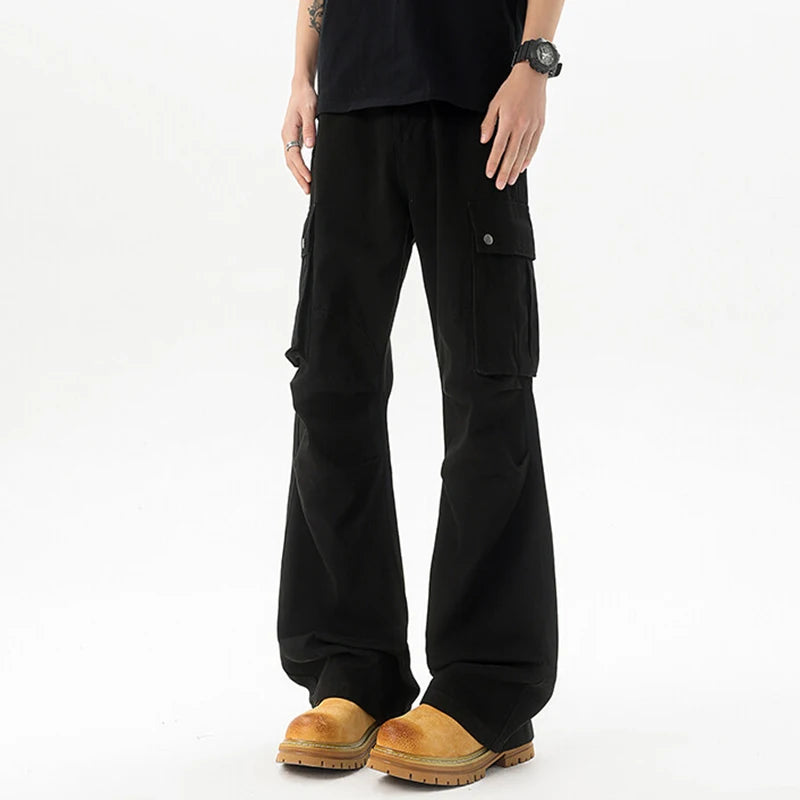 Men's Jeans New Summer American High Street Multi Pockets Design Straight Leg Fashion Male Casual Bottoms 2025 9W1642