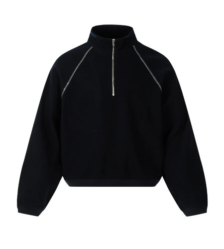 Men's Sweatshirts Korean Style Splicing Patchwork Trendy Multi Zippers Stand Collar Solid Color Male Casual Clothing 9W1825