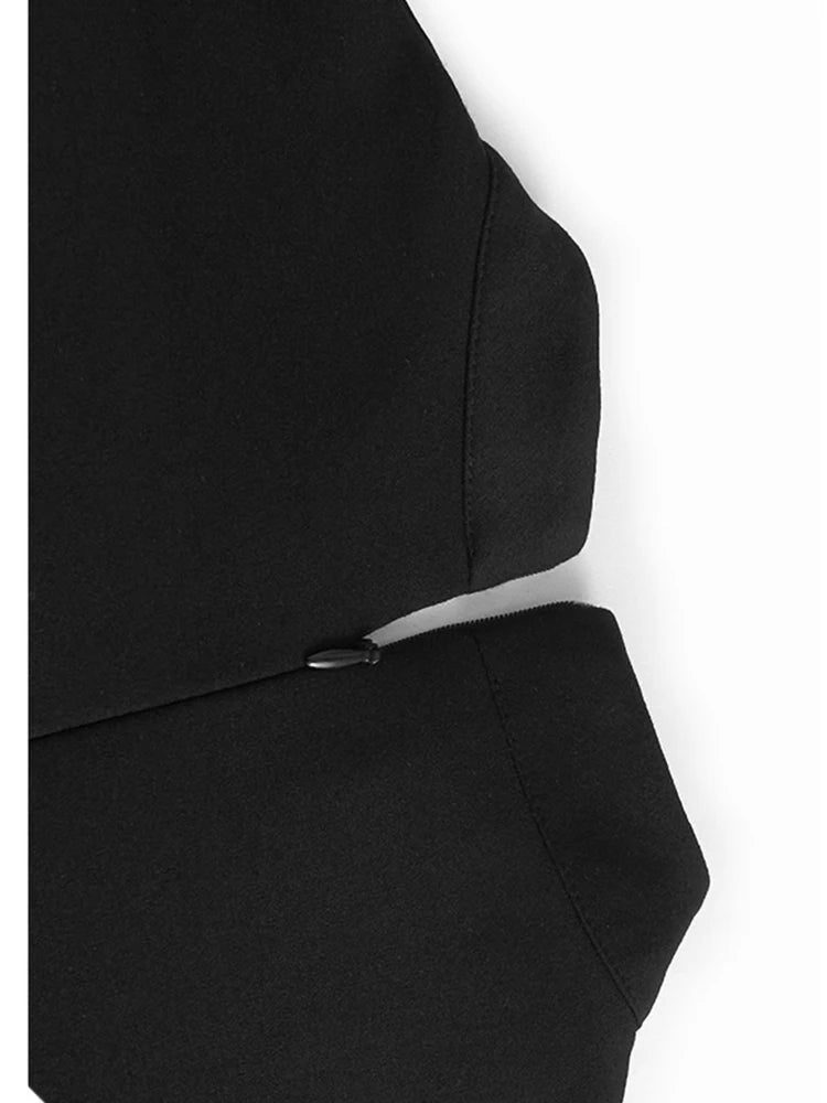 Women Black Three-dimensional Flower Lace Big Size Dress New Turtleneck Short Sleeve Fashion Spring Autumn 2025 1DH8218