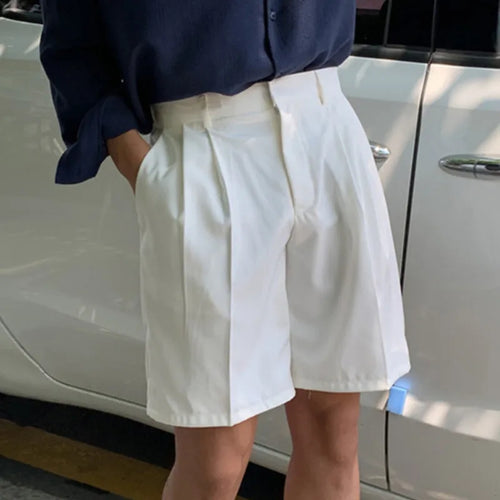 Load image into Gallery viewer, Korean design Summer Men&#39;s Shorts Casual Straight Wde Leg Male simple Loose Trousers Solid Color Stylish 9C6348
