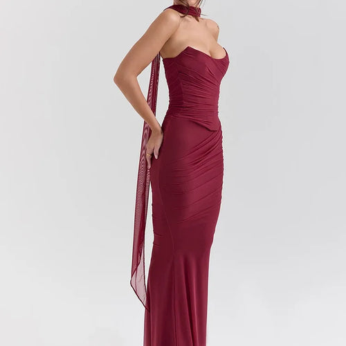 Load image into Gallery viewer, Elegant Strapless Fishbone Top Long Skirt Two-piece Set For Women 2024 Autumn And Winter Sexy New Slim Party Skirt Set
