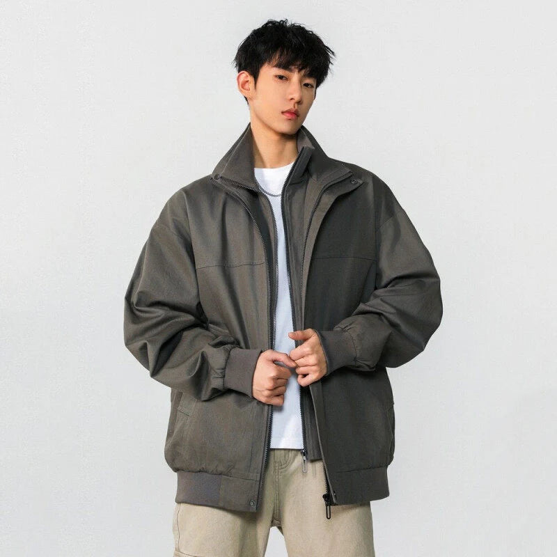 Spring Male Hooded Jacket Solid Color New High Street American Tide Fanshionable Style Fake Two Piece Jackets 9W1274