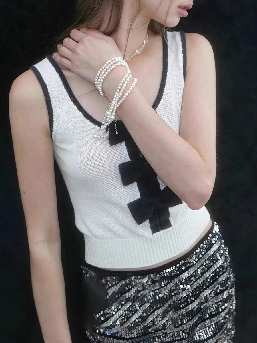 Hit Color Slimming Vests For Women O Neck Sleeveless Temperament Slimming Minimalist Vests Female Fashion Style New