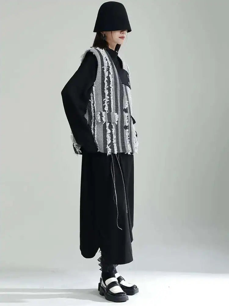 Women Black Topstitched Long Big Size Dress New Turtleneck Long Sleeve Loose Fit Fashion Tide Spring Autumn 2025 1DF3239