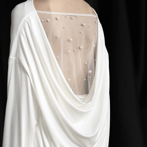 Load image into Gallery viewer, Solid Spliced Lace Loose T Shirts For Women Irregular Long Sleeve Minimalsit T Shirt Female Fashion Style Clothes
