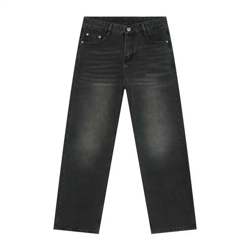 Fashion Men's Wear Jeans Slim Solid Color Casual Straight Washed Pencil Pants 2025 Summer Trend Male Trousers 9C7611