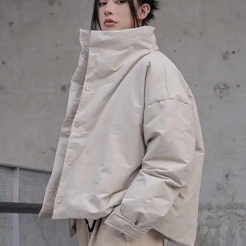 Load image into Gallery viewer, Apricot Big Size Warm Cotton-padded Coat Long Sleeve Loose Fit Women Parkas Fashion Tide New Autumn Winter 2025 1DF2663
