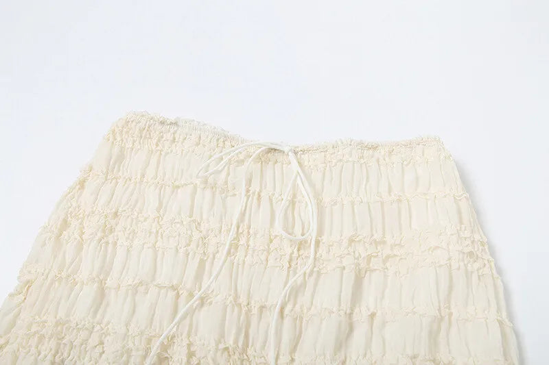 Chiffon Lace Sexy Skirt Two Piece Sets Women Halter Crop Tops And Maxi Skirt Ladies Fashion Woman Long Dress Set