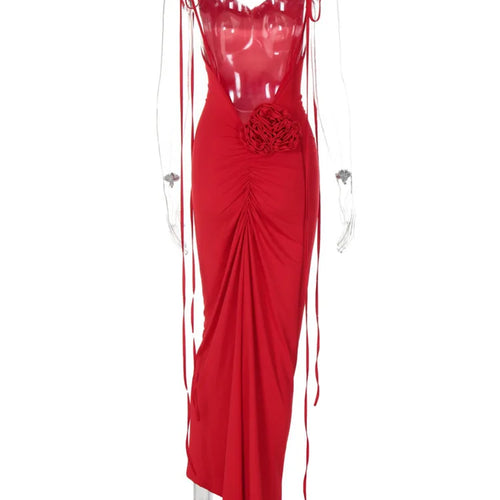 Load image into Gallery viewer, Floral Backless Sexy Maxi Dress Women Fashion Spaghetti Strap Sleeveless Bodycon Club Party Sexy Long Fishtail  Dress
