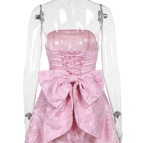 Load image into Gallery viewer, Backless Bow Sexy Mini Dress For Women Fashion Off-shoulder Strapless Sleeveless Bodycon Club Party Dress Elegant
