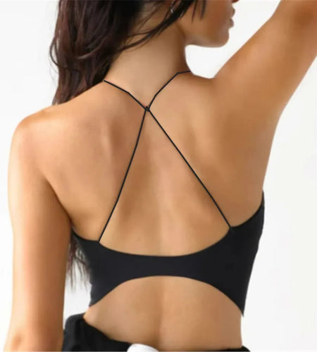 Pad Spandex Nylon Sport Bras Women Sports Bra Gym Gym Fitness Push Up Tank Top Women Cross Yoga Ballet Dance Underwear