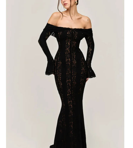 Autumn/Winter Fashion Slash Neck Sexy Tight Dress Women 2025 New Strapless High Waist Tailored Dress Party Evening Dress