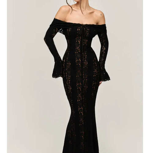 Load image into Gallery viewer, Autumn/Winter Fashion Slash Neck Sexy Tight Dress Women 2025 New Strapless High Waist Tailored Dress Party Evening Dress
