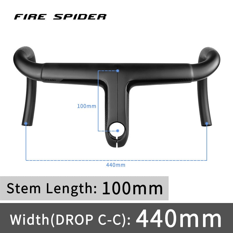 FIRE SIPDER T1000 Carbon Fiber Road Handlebar Ultralight Racing Bike Drop Bent Bar Internal Wiring Road Bike Integrated Handle