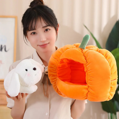 Load image into Gallery viewer, 1Pc 23/30cm Creative Pumpkin Nest Plush Toy Kawaii Cat Dog&#39;s Nests Stuffed Soft Funny Toy for Children Girls Accompany Gift
