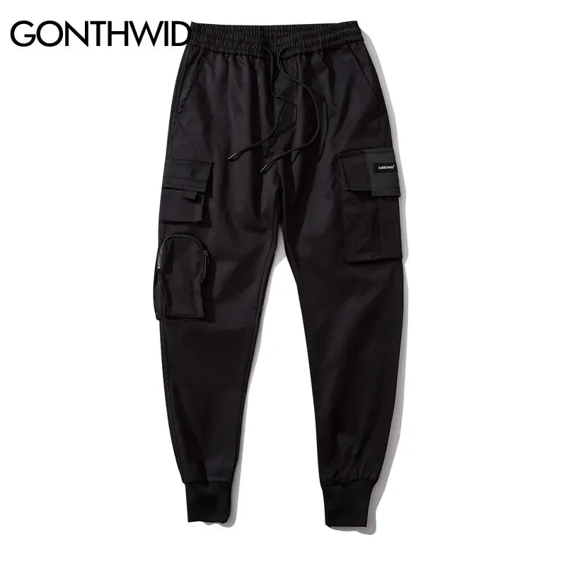 GONTHWID Side Zipper Pockets Cargo Harem Joggers Pants Men 2024 Hip Hop Casual Harajuku Streetwear Sweatpant Trousers Male Pants