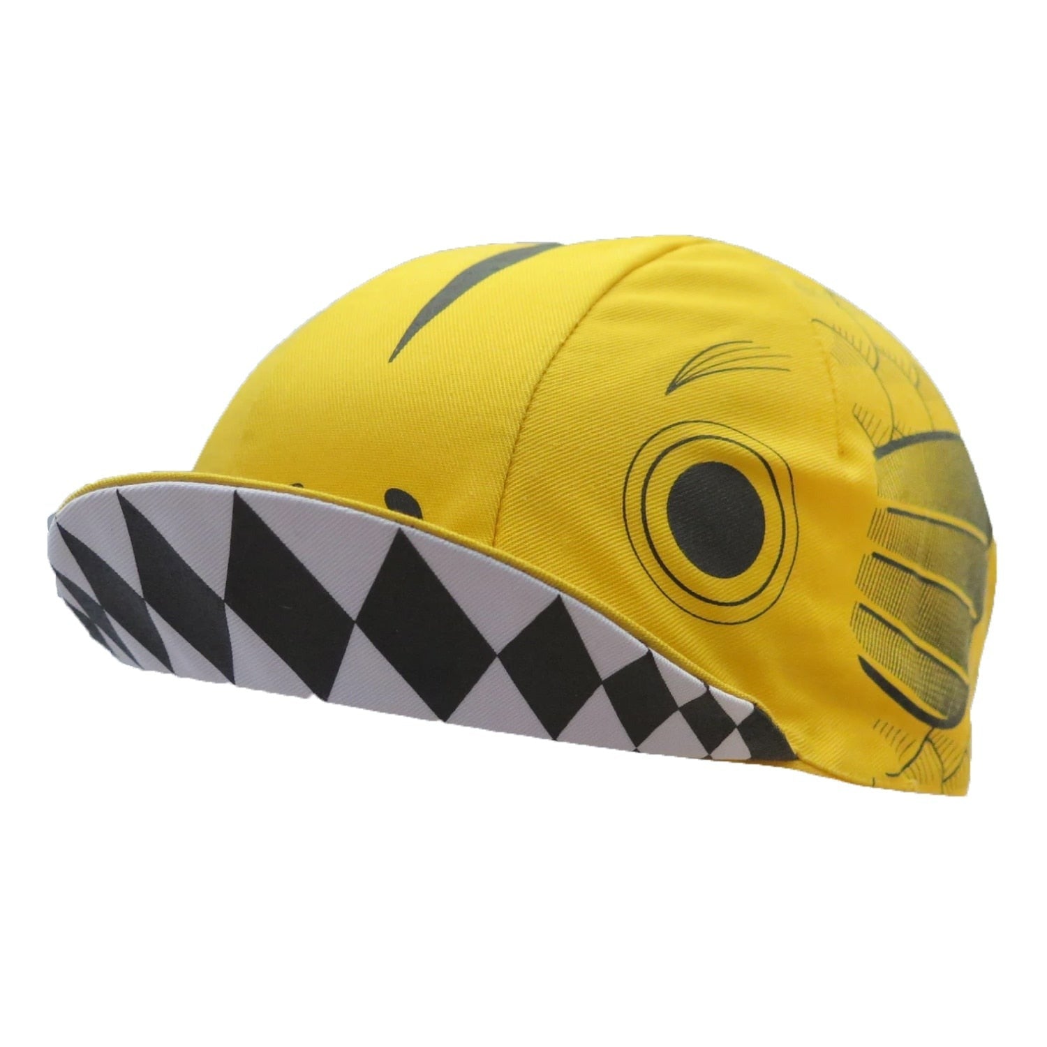 Winged Good And Evil Double Sided Fish Polyester Cycling Caps Road Bike Sports Summer Hat Yellow Cool Balaclava