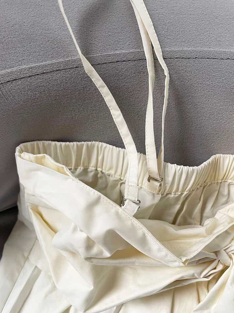 Women Apricot Bow Spliced Elegant Blouse New Skew Collar Short Sleeve Shirt Fashion Tide Spring Summer 2025 1DJ1488