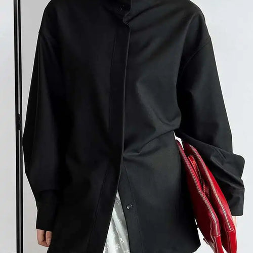 Load image into Gallery viewer, Women Green Brief Elegant Big Size Blouse New Stand Collar Long Sleeve Shirt Fashion Tide Spring Autumn 2025 1DH6652
