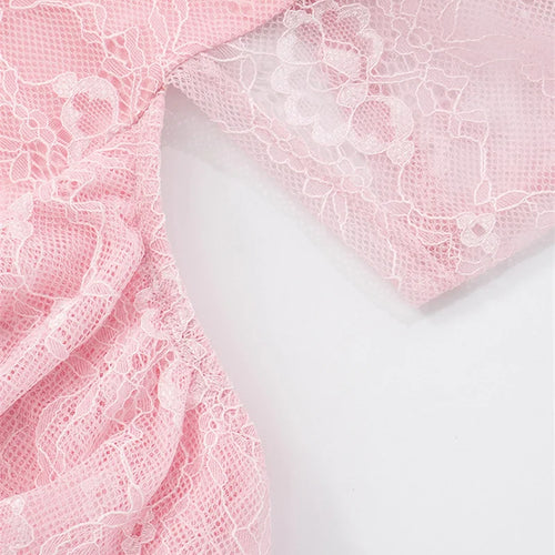 Load image into Gallery viewer, Lace Hollow Out Sexy Mini Dress Women Summer New Off-shoulder Strapless Sleeveless Backless A-line Club Party Dress
