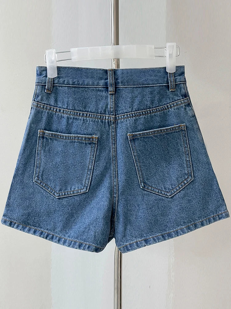 Fashion Mini Skirt For Women High Waist A Line Patchwork Split Denim Skirts Female Summer Clothing Style