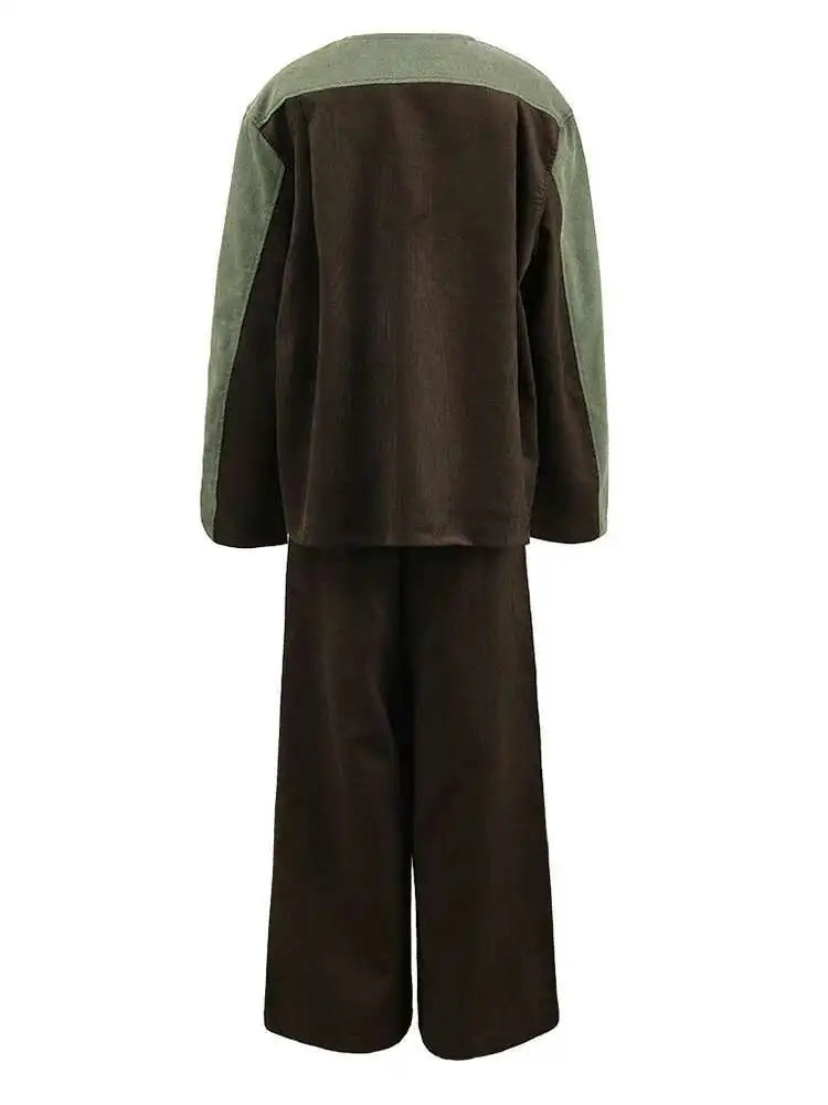 Big Size Denim Jacket Wide Leg Pants Two Piece Suit New O-Neck Long Sleeve Women Fashion Tide Spring Autumn 2025 CPG1262