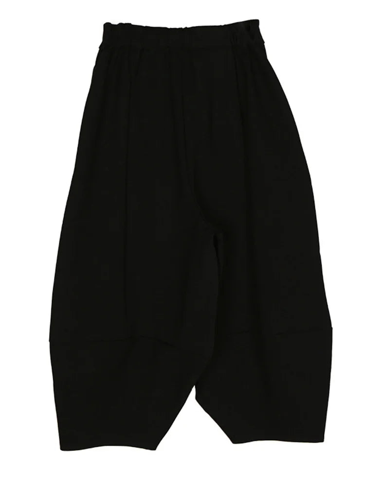 High Elastic Waist Black Pleated Wide Leg Pants New Loose Fit Trousers Women Fashion Tide Spring Autumn 2025 1DF5744