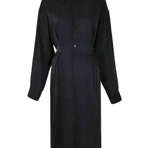 Load image into Gallery viewer, Women White Big Size Pleated Long Blouse New Lapel Long Sleeve Loose Fit Shirt Fashion Tide Spring Autumn 2025 CPG0522
