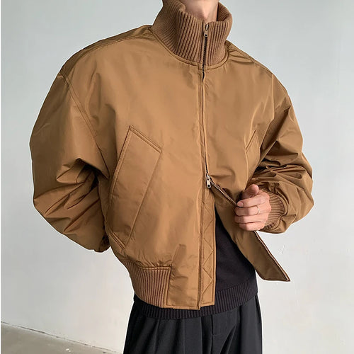 Load image into Gallery viewer, High Street Men&#39;s Padded Jackets Stand Collar Zipper Thickened Solid Color Male Cotton Coats Winter 2024 Stylish 9C8932
