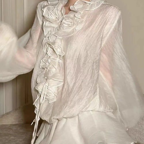 Load image into Gallery viewer, Solid Spliced Appliques Loose Dresses For Women V Neck Long Sleeve High Waist Temperament Mini Dress Female Fashion
