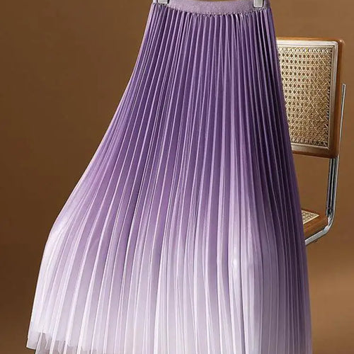 Load image into Gallery viewer, 2023 Summer Tulle Mesh Gradient Skirt High-end High Waist Long Skirt Elegant Evening Party Sexy A-line Pleated Skirts Women Boho
