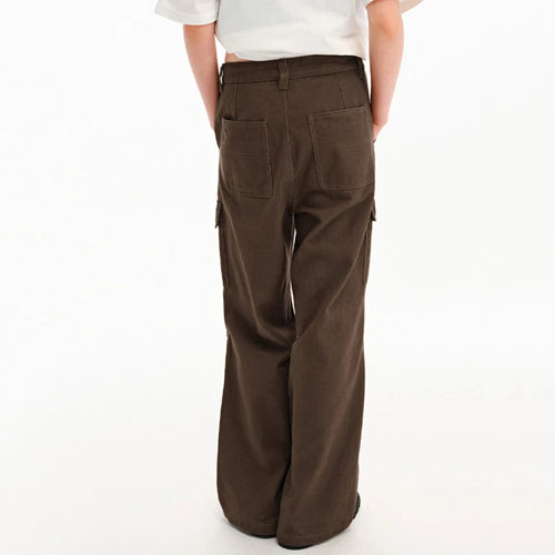 Load image into Gallery viewer, American Style Men&#39;s Cargo Pants Casual Pleated Solid Color Thickened Menswear Straight Leg Male Trousers Autumn 9C9293
