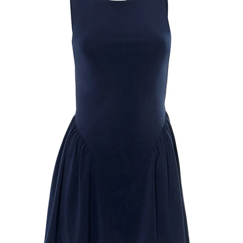 Load image into Gallery viewer, Backless Lace-up Sexy Mini Dress Women Robe Fashion O Neck Sleeveless High Waist A-line Club Party Dress Elegant
