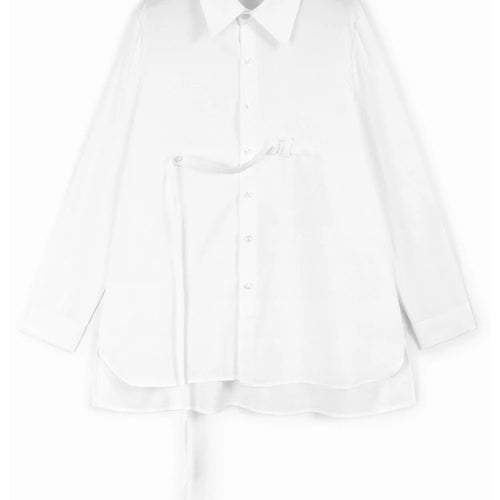 Load image into Gallery viewer, Women Black Ribbons Irregular Big Size Elegant Blouse New Lapel Long Sleeve Shirt Fashion Tide Spring Autumn 2025 1DH9664
