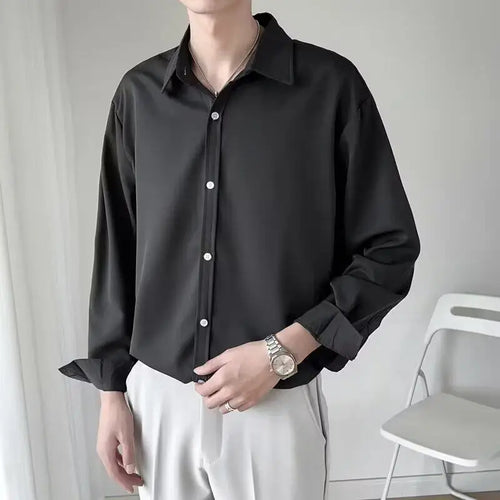 Load image into Gallery viewer, Mens&#39;s Shirt Long Sleeved Shirts Simple Trendy Solid Color Turn-down Collar New Fashionable Korean Tide Style 2025 9W1209
