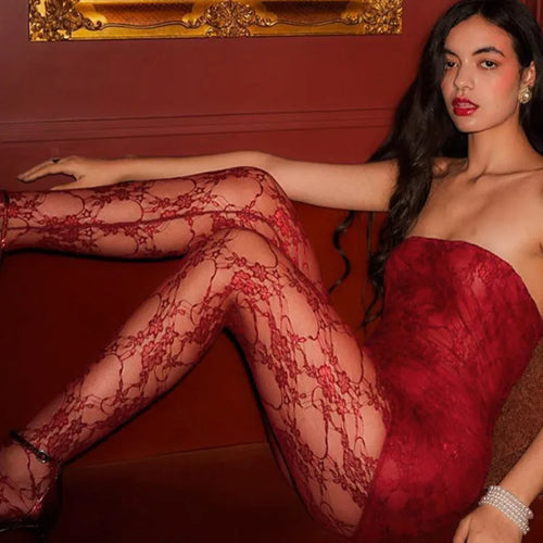 Load image into Gallery viewer, See Through Lace Sexy Dress Set Women Off-shoulder Strapless Dress And Pants Matching Sets Ladies Party Two Piece Set
