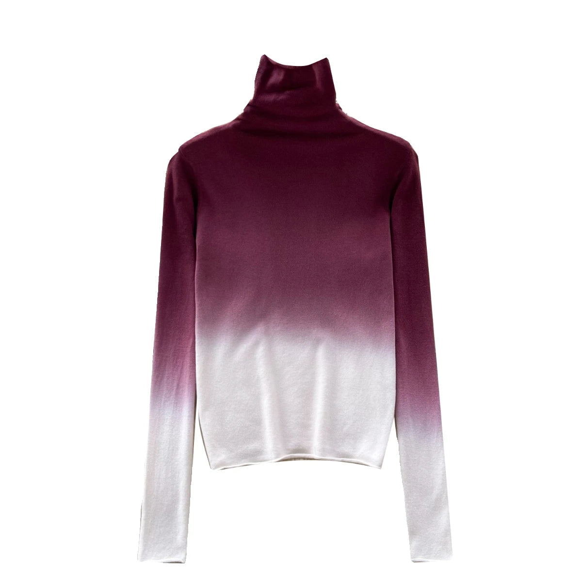 Women Vintage Elegant Long Sleeved Gradual Knitted Sweater Female Autumn New Turtleneck Slim Pullover Tops Fashion Versatile Y2k