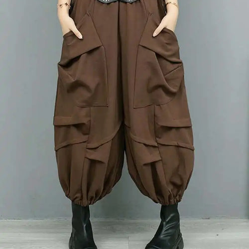 Load image into Gallery viewer, Big Size Coffee Vest Wide Leg Pants Two Piece Suit New V-Neck Sleeveless Women Fashion Tide Spring Autumn 2025 1DH8108
