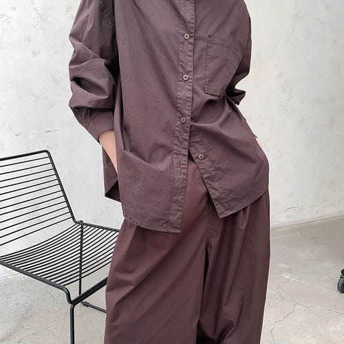 Load image into Gallery viewer, Women Coffee Brief Pocket Big Size Elegant Blouse New Lapel Long Sleeve Shirt Fashion Tide Spring Autumn 2025 1DH8367

