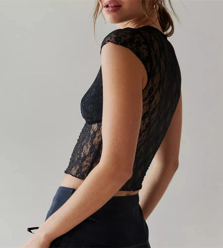 Floral Lace Sheer Crop Top y2k Aesthetic Women Sexy See Through V Neck Sleeveless Tanks Slim Fit Vest 2000s Clothing