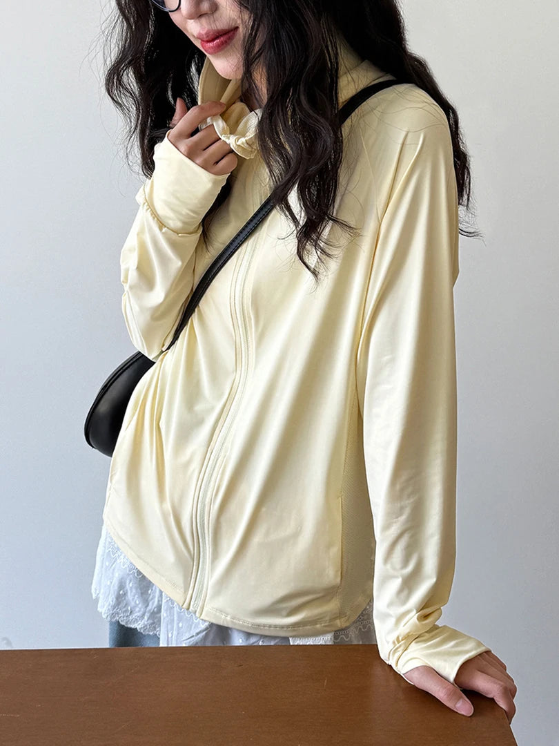 Gray Sunscreen Thin Big Size Casual Jacket New Hooded Long Sleeve Women Coat Fashion Tide Spring Autumn 2025 1DJ1562