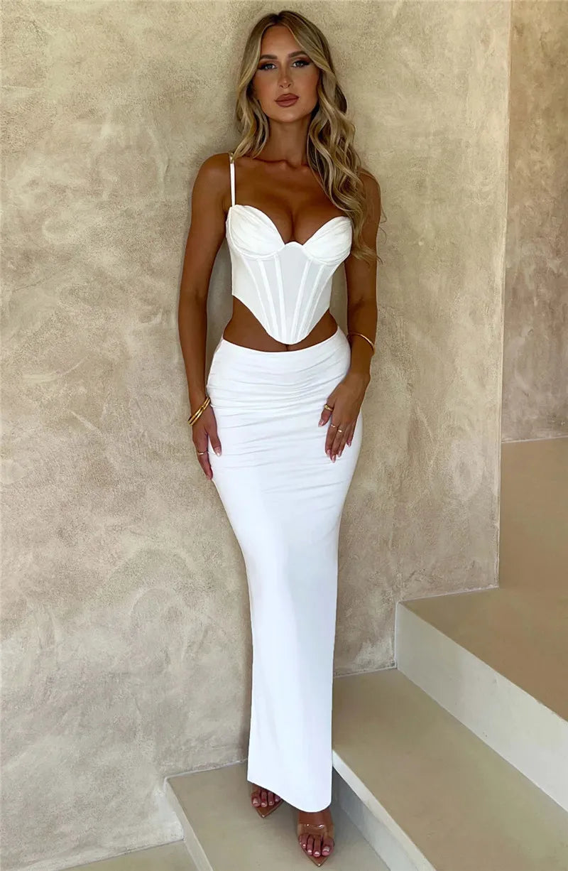 Thickened Fabric Sexy Maxi Skirt Women 2023 Autumn Winter New Solid High Waist Skinny Club Party Long Skirt Elegant