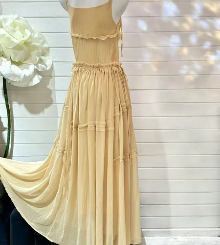 Solid Spliced Mesh Dresses For Women Square Neck Sleeveless High Waist Temperament Slinning Dress Female Fashion