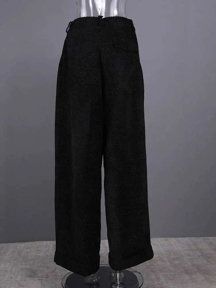 High Waist Wine Red Brief Thick Long Elegant Wide Leg Pants New Trousers Women Fashion Tide Spring Autumn 2025 CPG2797