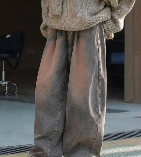 High Waist pink Color Wide Leg Full Length Vintage Jeans New Loose Women Trousers Fashion Tide Spring Autumn 2025 1DH3627