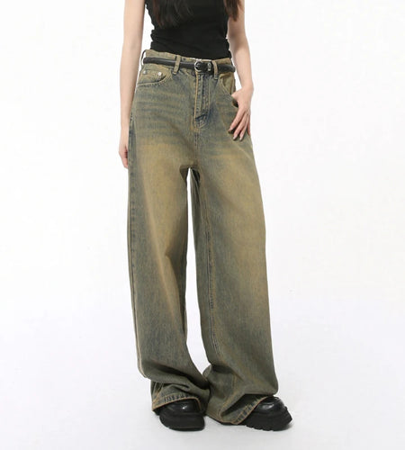 Men's Wear Straight Denim Pants Spring New Fashion Jeans Vintage Washed Wide Leg Trousers Trendy Menwear Summer 9C2019