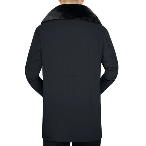 Load image into Gallery viewer, Men Solid Hooded with Fur Winter Outwear Loose Waterproof Warm Thick Fleece Parkas Vintage Streetwear Classic Jacket
