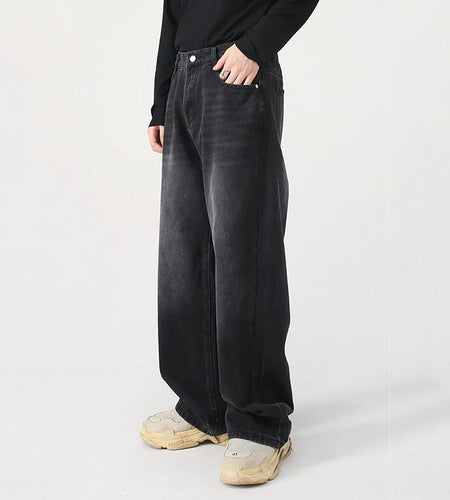 Men's Wear New Fashion Denim Pants Solid Color Elastic Waist Straight Leg Male Jeans Summer Simple Men Clothing 9C4738