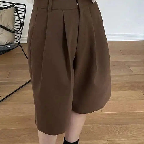 Load image into Gallery viewer, Women Gray Pleated Pocket Elegant Casual Wide Leg Shorts New High Waist Trousers Fashion Tide Spring Summer 2025 1DH4866
