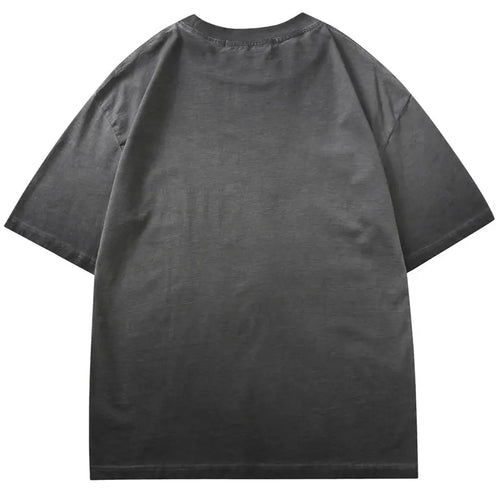 Men Vintage Tshirt Y2K Retro Horse Graphic Printed T-Shirts Streetwear Hip Hop Punk Gothic Baggy Grunge Tee Harajuku Washed Tops